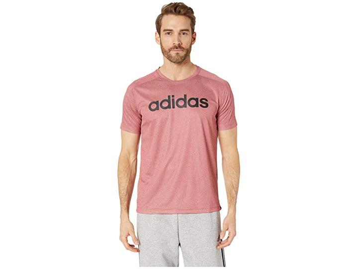 Adidas Designed To Move Big Logo Tee (collegiate Burgundy/black) Men's T Shirt