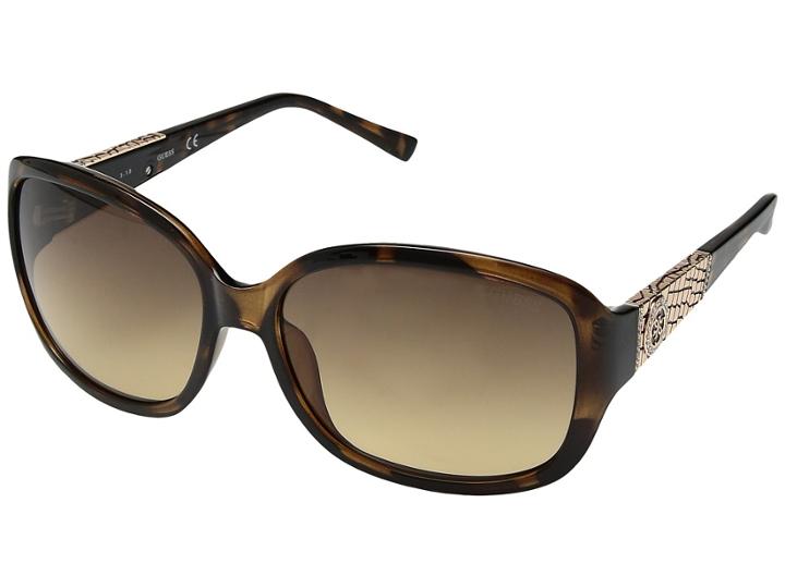 Guess Gu7418 (dark Havana/gradient Brown) Fashion Sunglasses