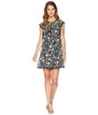 Juicy Couture Secret Garden Floral Dress (pitch Black Secret Garden) Women's Dress
