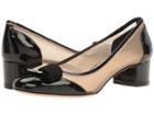 Salvatore Ferragamo Patent Leather And Netted Low-heel Pump (nero Patent) High Heels
