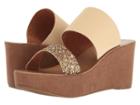 Chinese Laundry Ollie Sandal (gold Glitter/sand Nubuck) Women's Wedge Shoes
