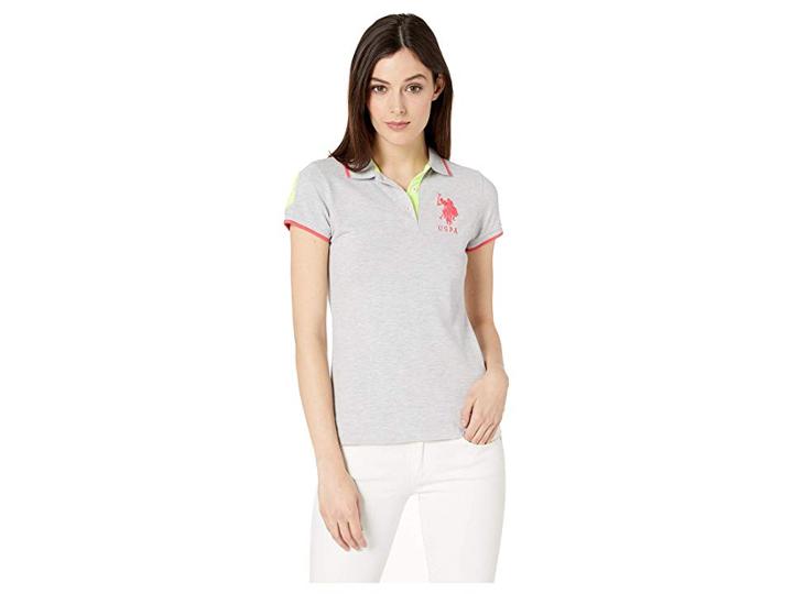 U.s. Polo Assn. Triple Crown Polo (light Heahter Grey) Women's Clothing