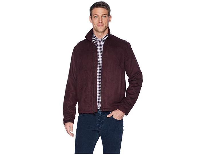 Perry Ellis Faux Suede Shirt Jacket (port) Men's Coat