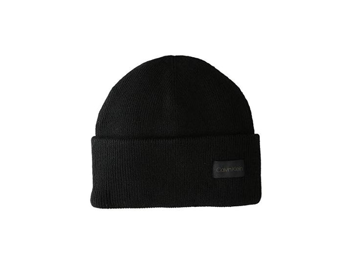 Calvin Klein Acrylic Double Beanie (black) Beanies