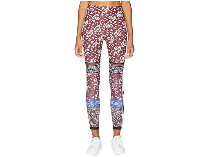 Kate Spade New York Athleisure Whimsy Bi-stripe Leggings (deep Garnet) Women's Casual Pants