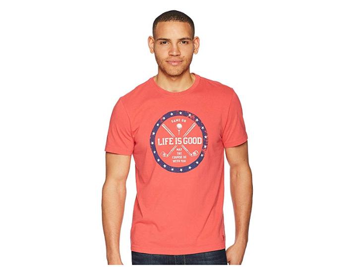 Life Is Good Golf Course Crusher Tee (americana Red) Men's T Shirt