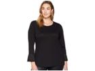 Michael Michael Kors Plus Size Flare Cuff Long Sleeve Stud Top (black) Women's Clothing