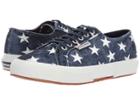 Superga 2750 Printedvelw (navy/white Star) Women's Shoes