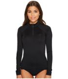 Billabong Sol Searcher Long Sleeve Rashguard (black Pebble) Women's Swimwear