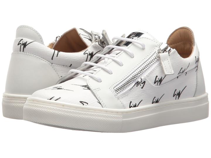 Giuseppe Zanotti Kids Logo Sneaker (toddler/little Kid) (white) Kid's Shoes