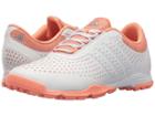 Adidas Golf Adipure Sport (core White/aero Blue/chalk Coral) Women's Golf Shoes