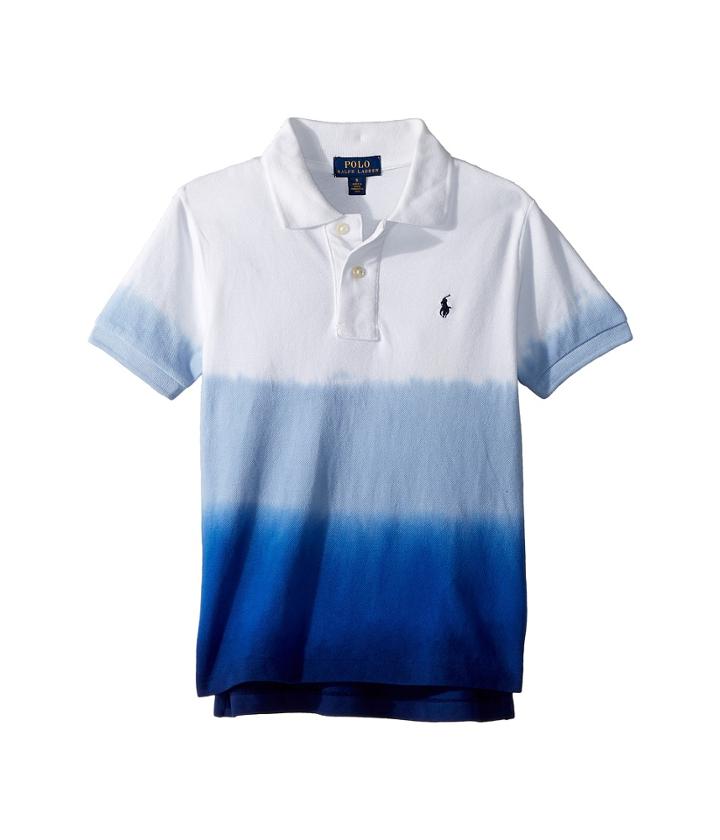 Polo Ralph Lauren Kids Dip-dyed Cotton Mesh Polo (little Kids/big Kids) (cruise Navy Multi) Boy's Clothing