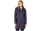 Via Spiga Hooded Fitted Raincoat With Faux Leather Waist Detail (navy) Women's Coat