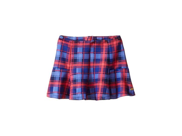 Tommy Hilfiger Kids Plaid Printed Neoprene Skirt (little Kids) (flag Blue) Girl's Skirt