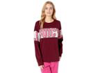 Juicy Couture Juicy Long Sleeve Color Block Graphic Tee (claret) Women's Clothing