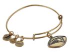 Alex And Ani New England Patriots Football Charm Bangle (rafaelian Gold Finish) Bracelet