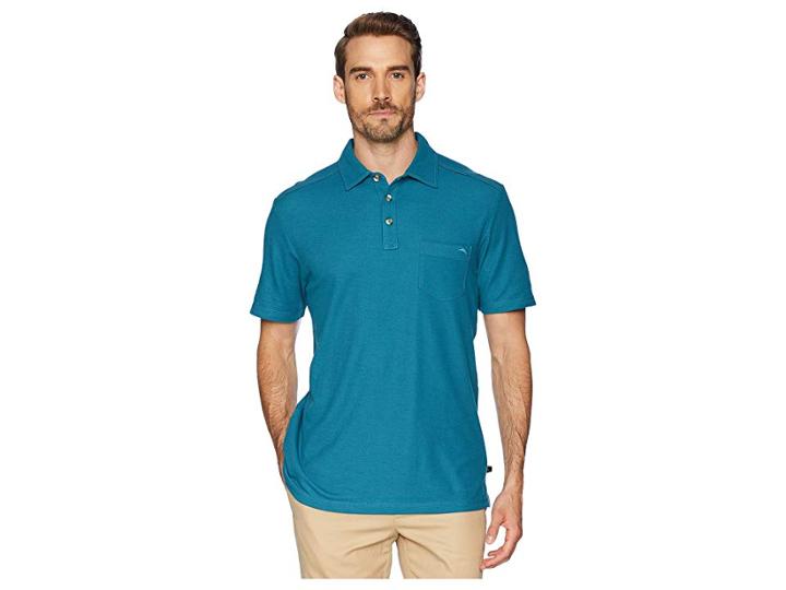 Tommy Bahama Tropicool Del Rey Polo (seagrove) Men's Short Sleeve Button Up