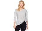 Nydj Boat Neck Sweater W/ Split Back (heather Grey) Women's Sweater