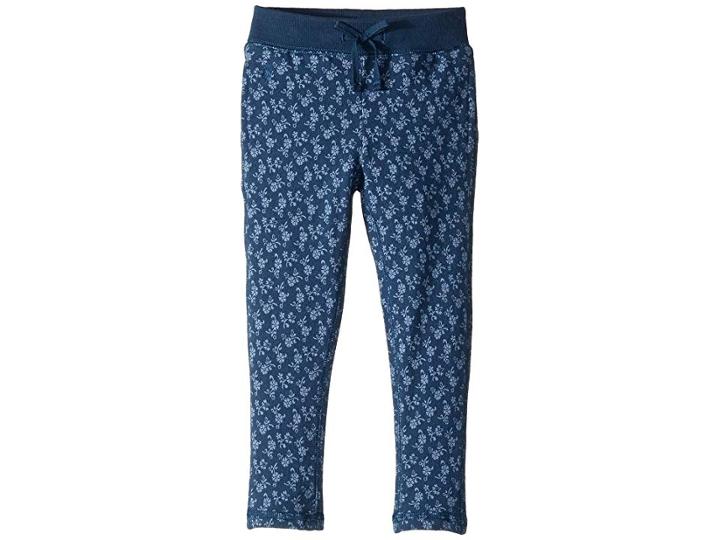 Polo Ralph Lauren Kids Floral Cotton Terry Pants (toddler) (blue/cream Multi) Girl's Casual Pants