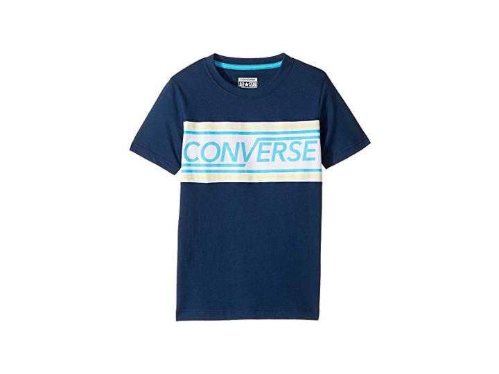 Converse Kids Retro Tee (big Kids) (all Star Navy) Boy's T Shirt