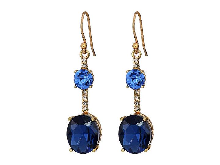 Kate Spade New York Bright Ideas Linear Asymmetrical Drop Earrings (blue Multi) Earring