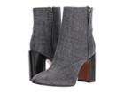Aquatalia Elisabeth (grey Printed Suede) Women's Dress Zip Boots