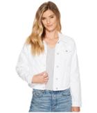 Tribal Stretch Twill Distressed Jean Jacket (white) Women's Coat