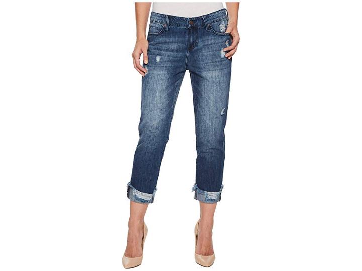 Liverpool Kennedy Crop Boyfriend In A Classic Soft Rigid Denim In Hasley (hasley) Women's Jeans