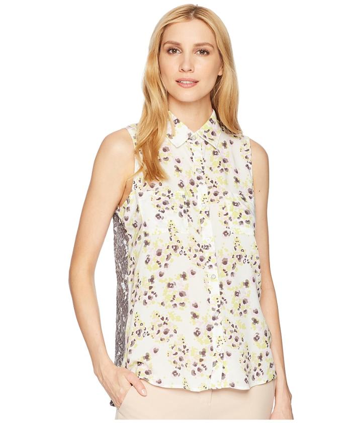 Tribal Printed Jersey 3/4 Sleeve V-neck Top With Lace-up Detail (jade) Women's Clothing