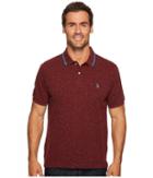 U.s. Polo Assn. Classic Fit Solid Short Sleeve Pique Polo Shirt (burgundy Heather) Men's Short Sleeve Pullover