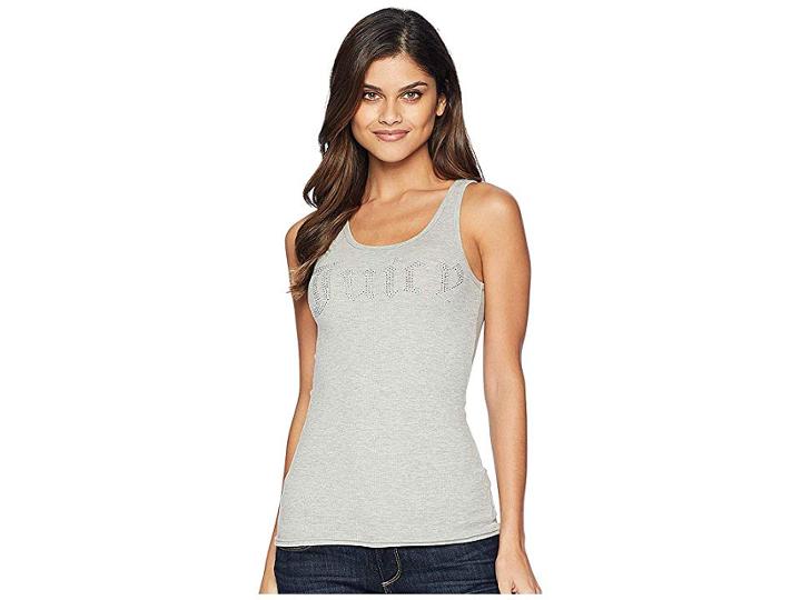 Juicy Couture Juicy Gothic Crystals Jersey Rib Tank (heather Cozy) Women's Sleeveless