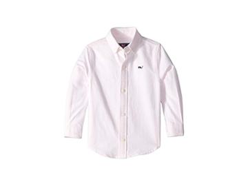 Vineyard Vines Kids Fine Line Oxford Whale Shirt (toddler/little Kids/big Kids) (flamingo) Boy's Clothing