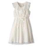 Us Angels Sleeveless Ruffle Front Waisted Dress (big Kids) (eggshell) Girl's Dress