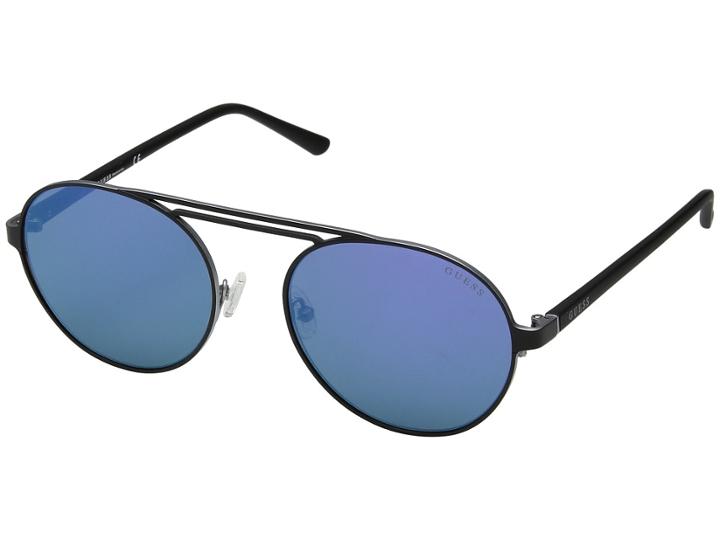 Guess Gu3028 (shiny Rose Gold/blue Mirror) Fashion Sunglasses
