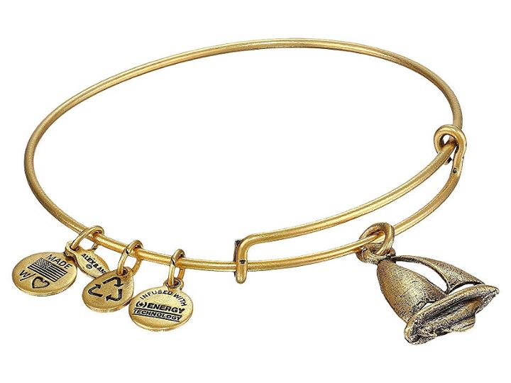 Alex And Ani Sailboat Charm Bangle (rafaelian Gold Finish) Bracelet