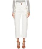See By Chloe Lace-up Pants (white Powder) Women's Casual Pants