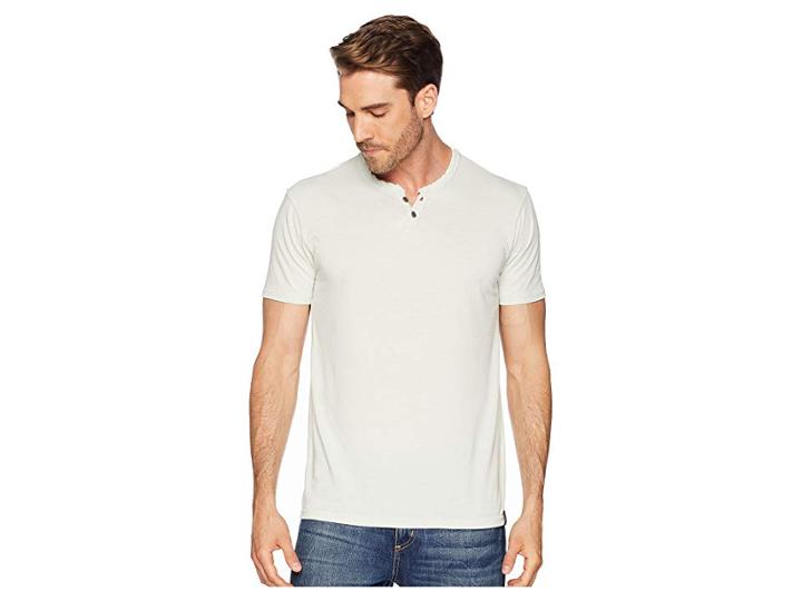 Lucky Brand Burnout Button Notch Shirt (surf Spray) Men's Clothing