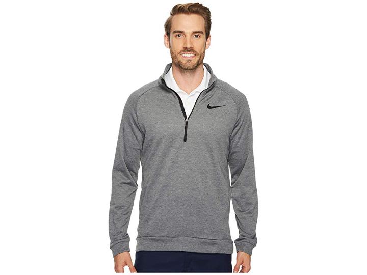 Nike Dry Training 1/4 Zip Top (charcoal Heather/black/black) Men's Fleece