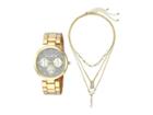 Steve Madden Madden Girl Watch With Charm And Stone Bracelet Set Smgs020 (gold) Watches