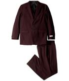 Calvin Klein Kids Shiny Square Three-piece Suit (big Kids) (burgundy) Boy's Suits Sets