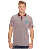 U.s. Polo Assn. Classic Fit Color Block Short Sleeve Pique Polo Shirt (autumn Wine) Men's Short Sleeve Pullover