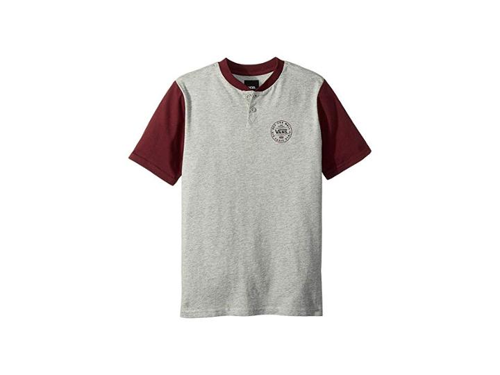 Vans Kids Denton Short Sleeve Knit (big Kids) (cement Heather/port Royal) Boy's Clothing