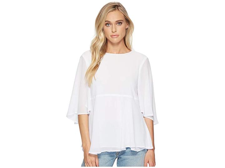 Show Me Your Mumu Ingrid Top (white Chiffon) Women's Clothing