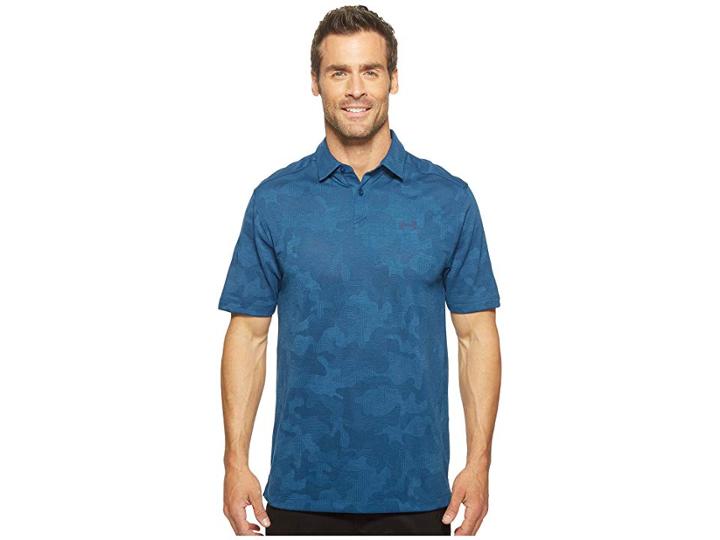 Under Armour Golf Threadborne Camo Polo (blackout Navy/blackout Navy/steel) Men's Clothing