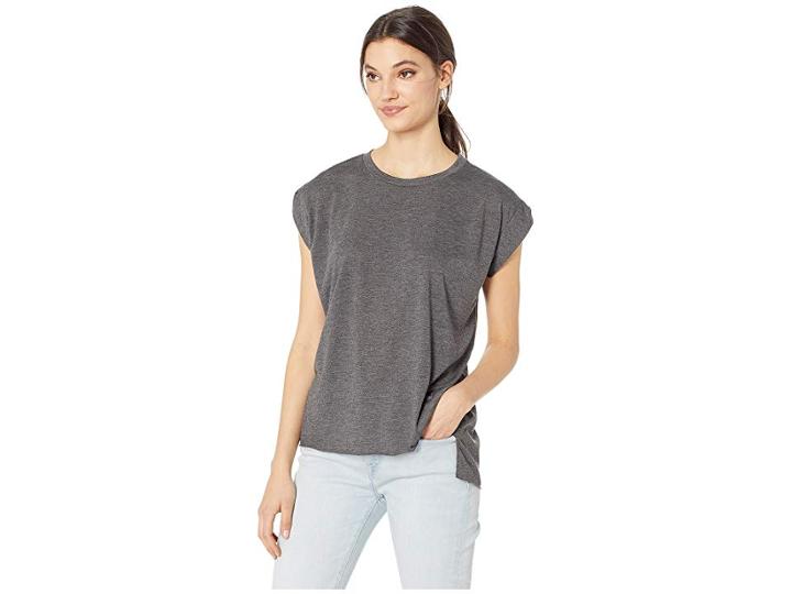 Joe's Jeans Adrienne Roll Sleeve Tee (heather Charcoal) Women's T Shirt