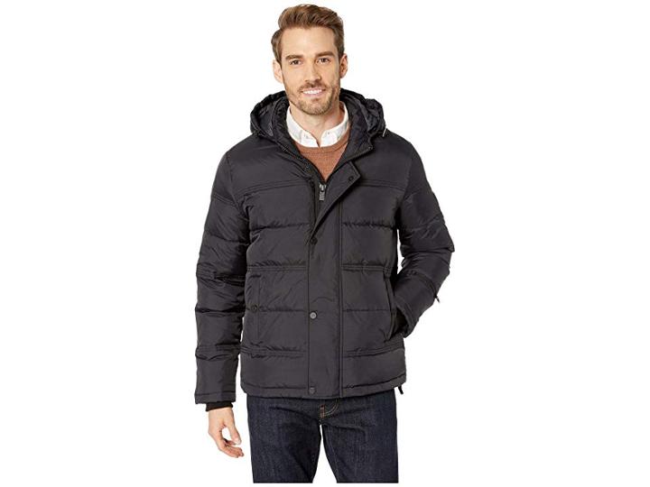 Kenneth Cole New York Hooded Puffer (black) Men's Coat