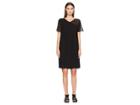 Eileen Fisher V-neck Short Sleeve K/l Dress (black) Women's Dress