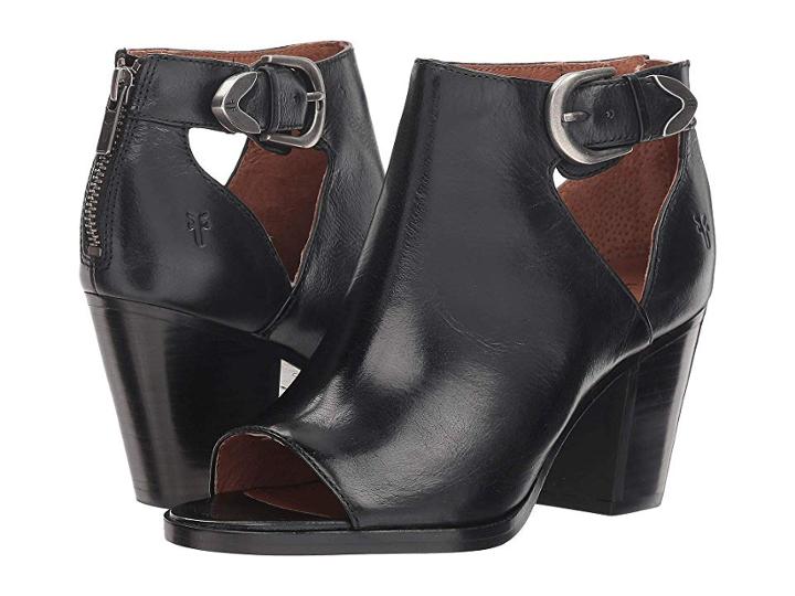 Frye Dani Cut Out Bootie (black Waxed Full Veg) Women's Dress Pull-on Boots