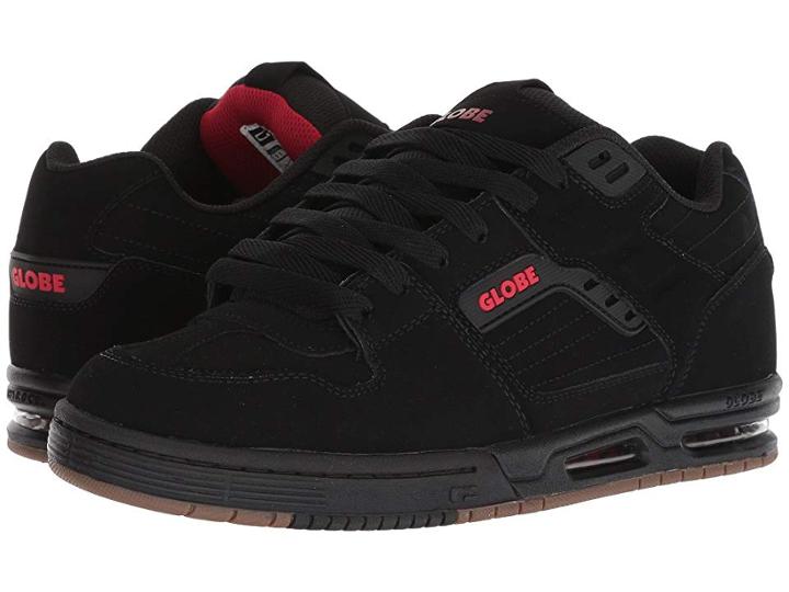 Globe Fury (black/red/tobacco Gum) Men's Lace Up Casual Shoes