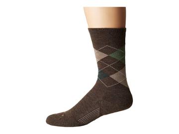 Feetures Argyle Cushion Crew Sock (taupe) Crew Cut Socks Shoes